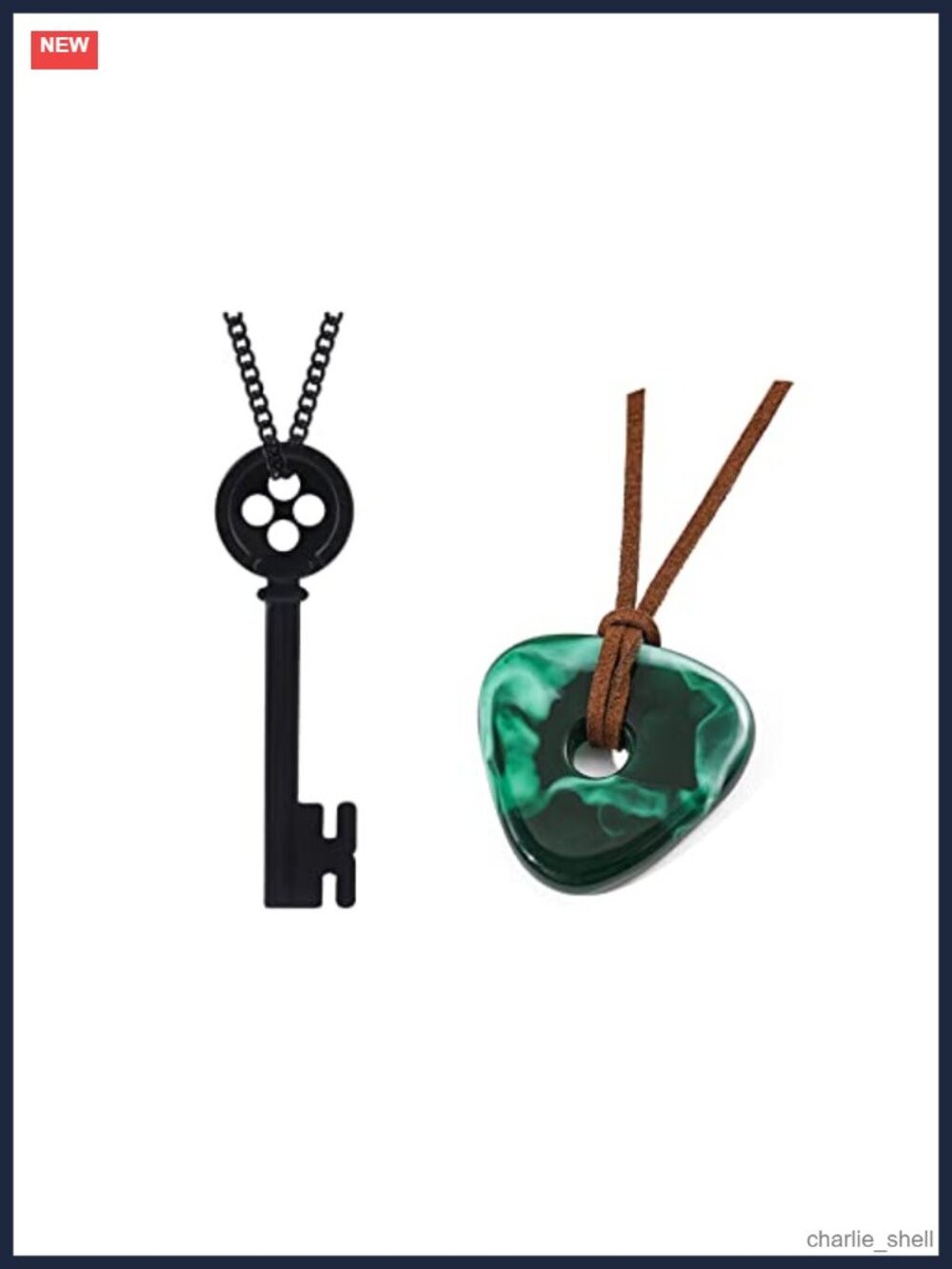 Mullike Coraline Key & Seeing Stone Pendant Necklace Cosplay Costume Accessory